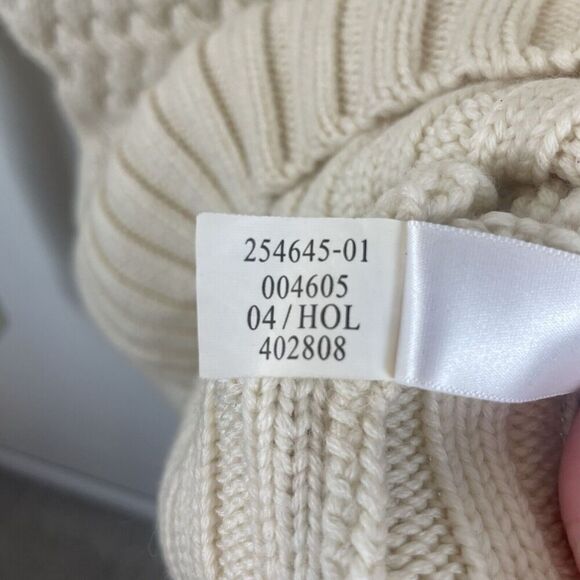 Banana Republic 100% Extra Fine Merino Wool Cream Cropped Sweater Sz S Y2K 2004 - Picture 4 of 9